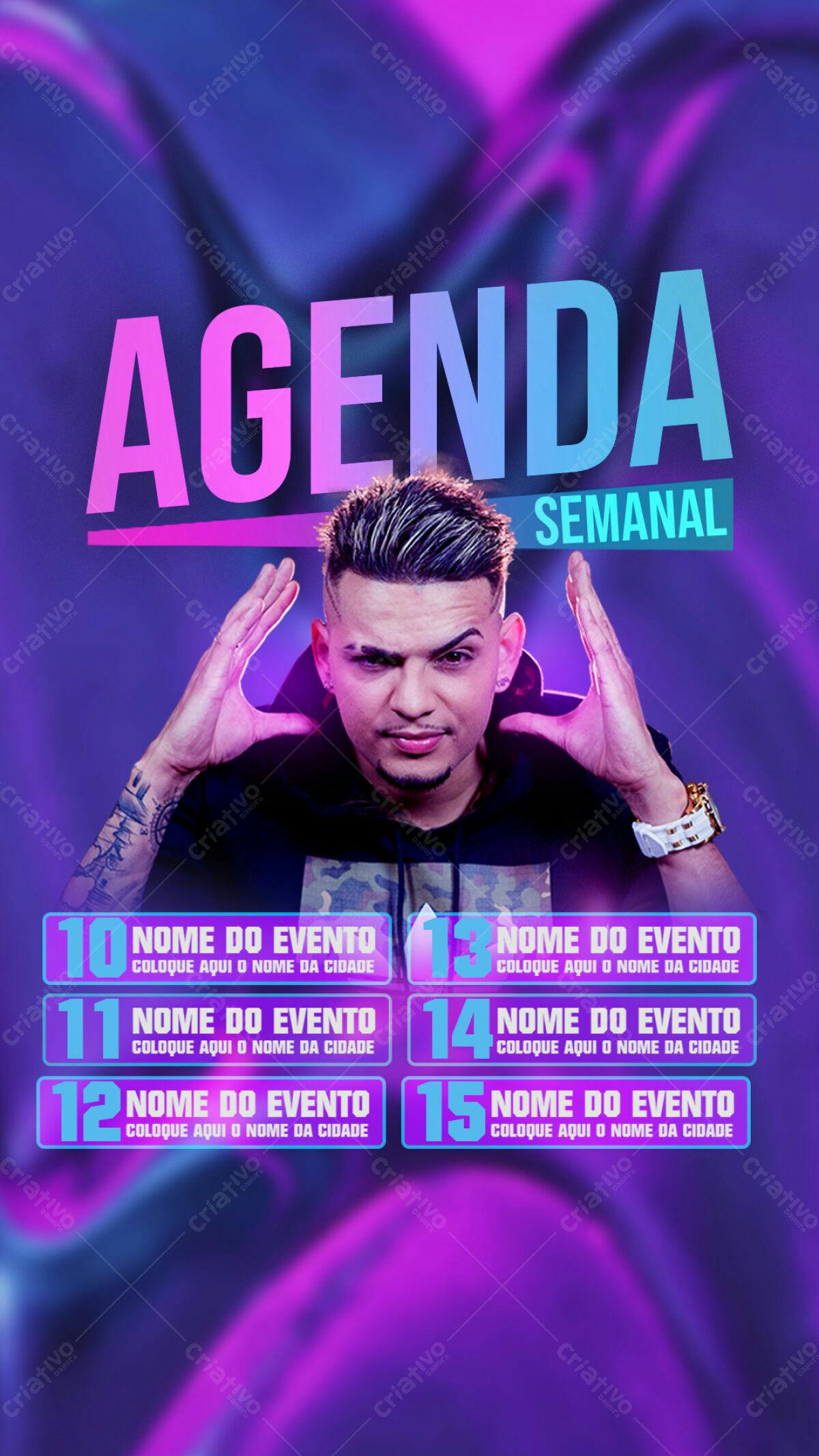 Flyer Agenda Semanal PSD Editável