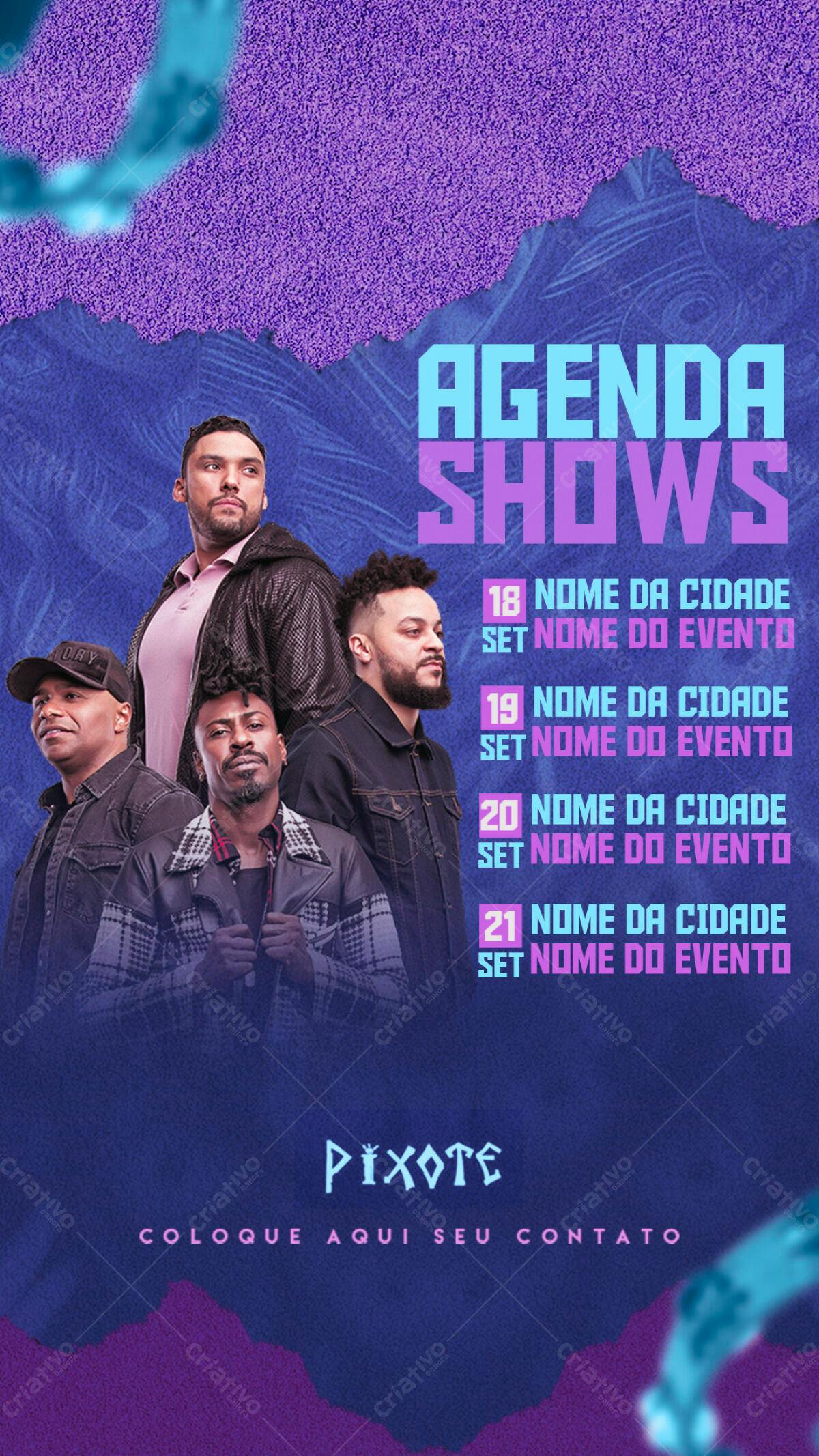 Flyer para Shows Musicais Pixote PSD Editável