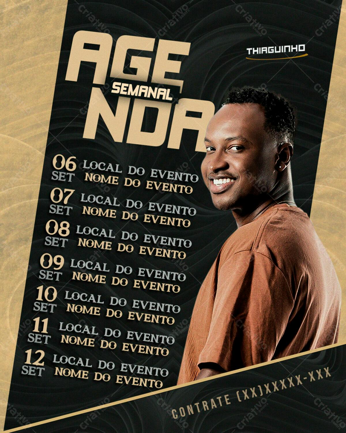 Agenda Semanal para Evento Musical PSD Editável