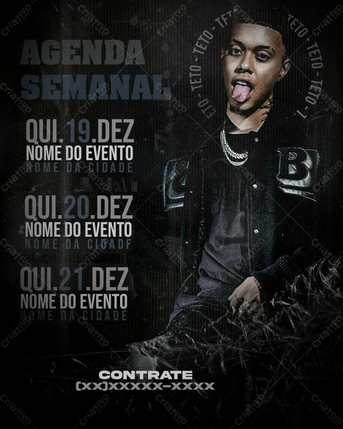 Flyer Agenda Semanal para Shows PSD Editável