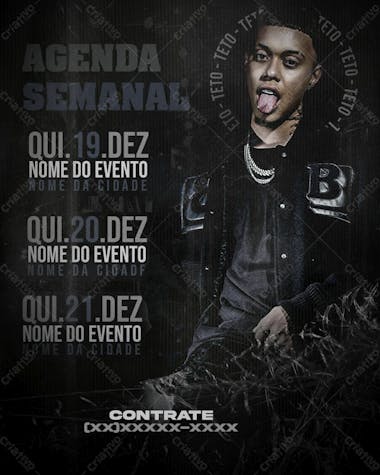 55 flyers para artistas e eventos agenda semanal feed