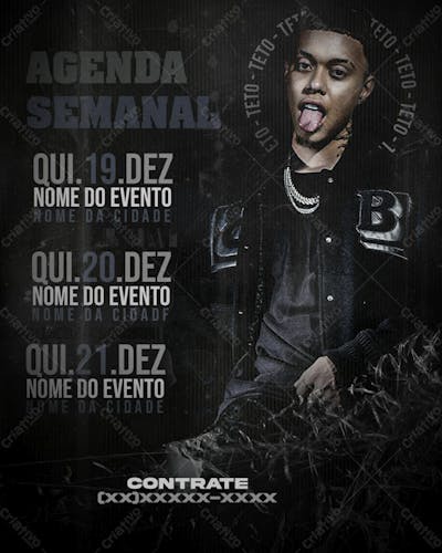 55 Flyers Para Artistas E Eventos Agenda Semanal Feed