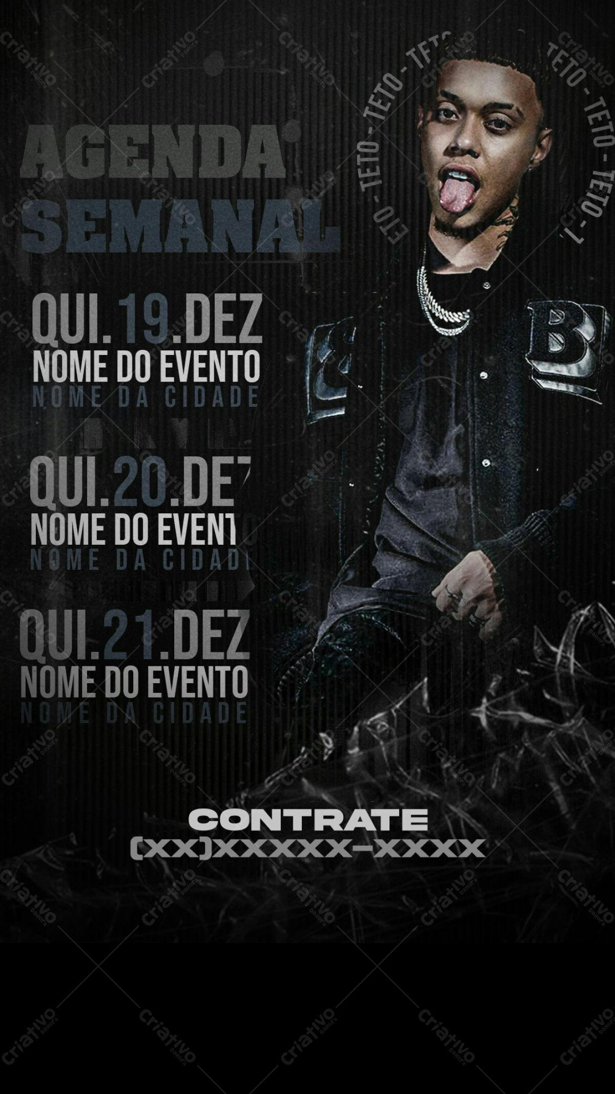Flyer Agenda Semanal para Shows PSD Editável