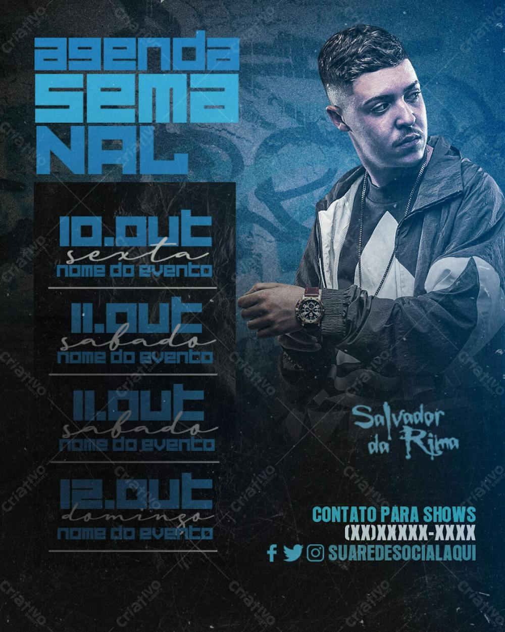 56 Flyers Para Artistas E Eventos Agenda Semanal Feed