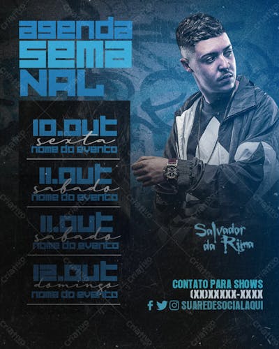 56 Flyers Para Artistas E Eventos Agenda Semanal Feed