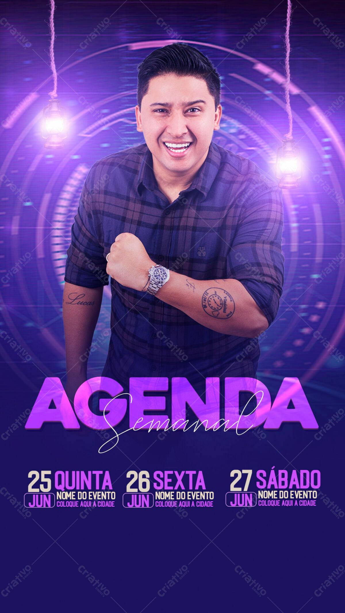 Flyer Agenda Semanal PSD Editável