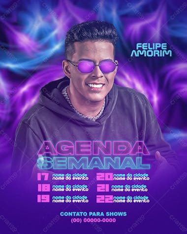 61 flyers para artistas e eventos agenda semanal feed