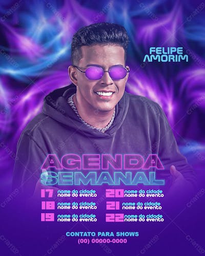 61 Flyers Para Artistas E Eventos Agenda Semanal Feed