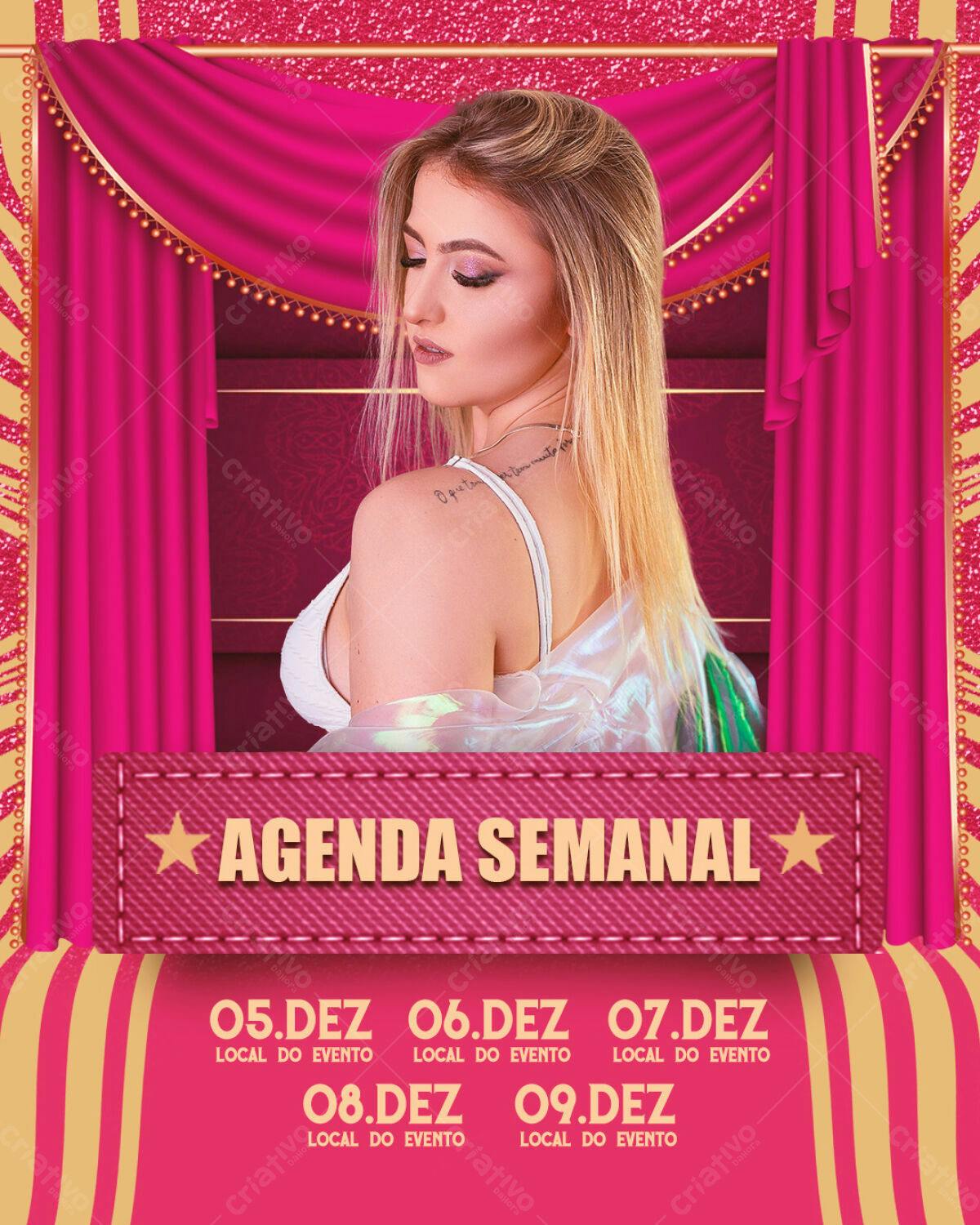 Flyer Agenda Semanal PSD Editável