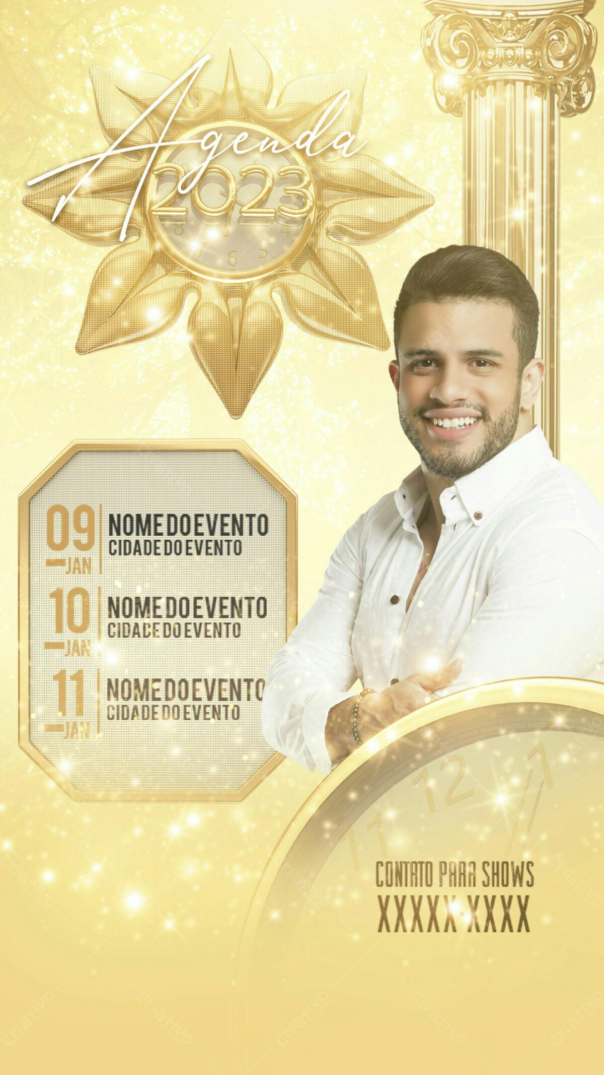 Flyer para Agenda de Shows 2023 PSD Editável