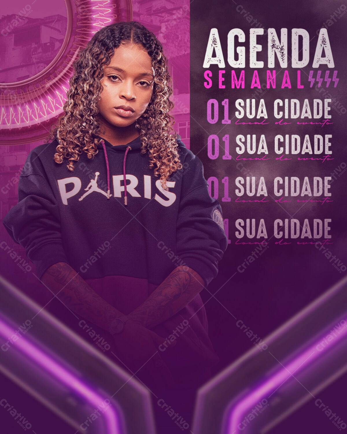 Flyer Agenda Semanal PSD Editável