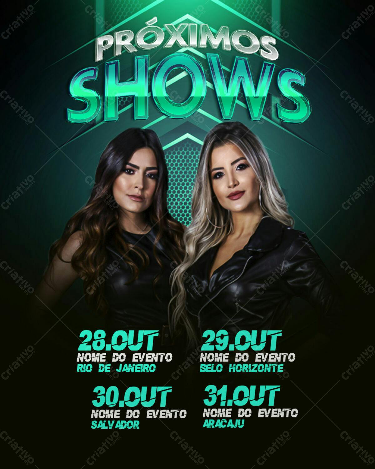 Flyer para Shows Musicais PSD Editável