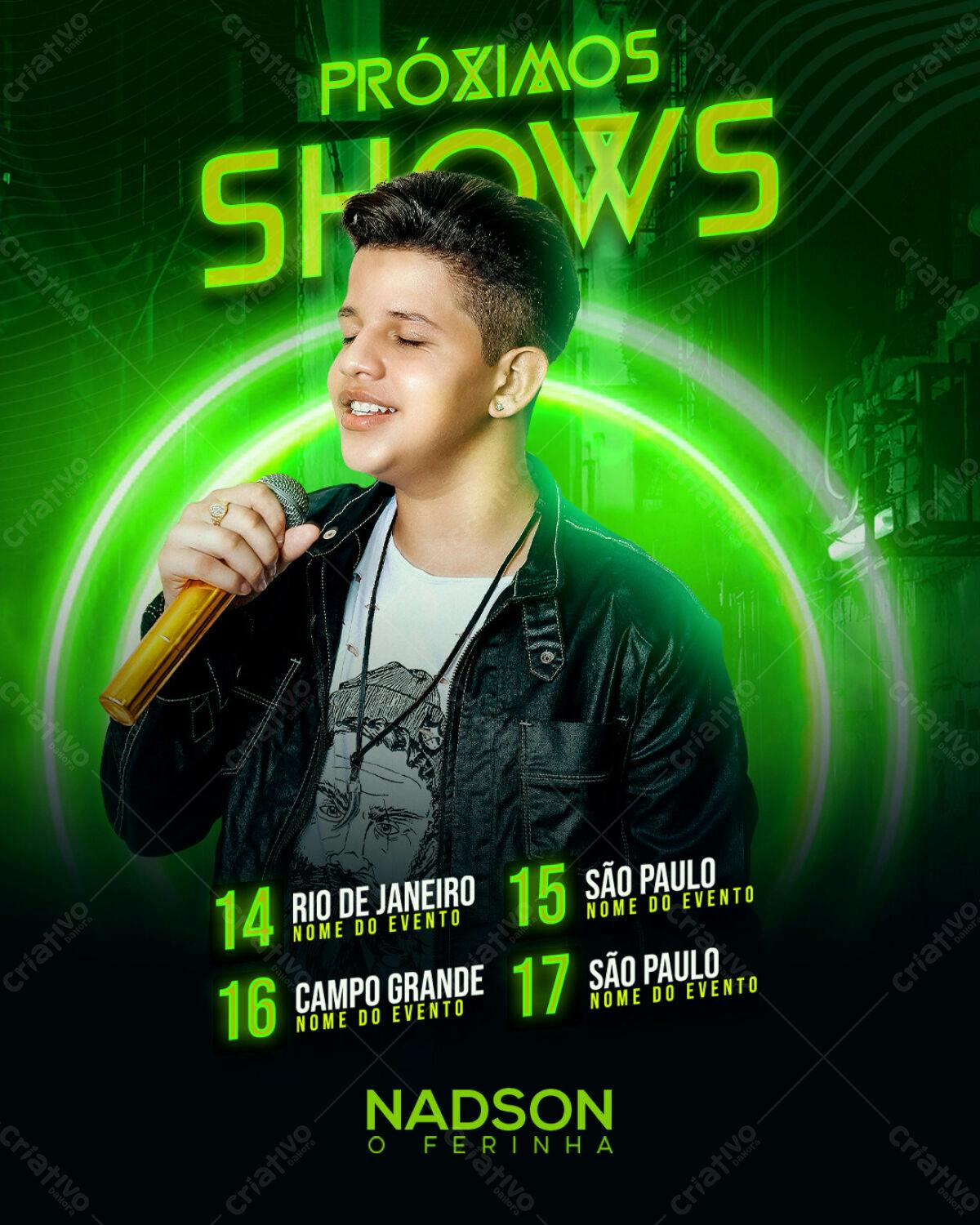 Flyer para Shows Nadson O Ferinha PSD Editável