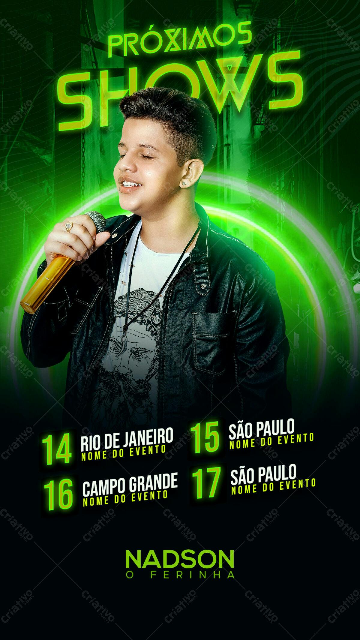 Flyer para Shows do Nadson O Ferinha PSD Editável