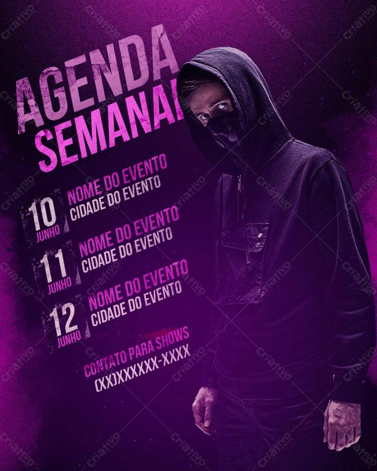 Flyer Agenda Semanal para Shows PSD Editável
