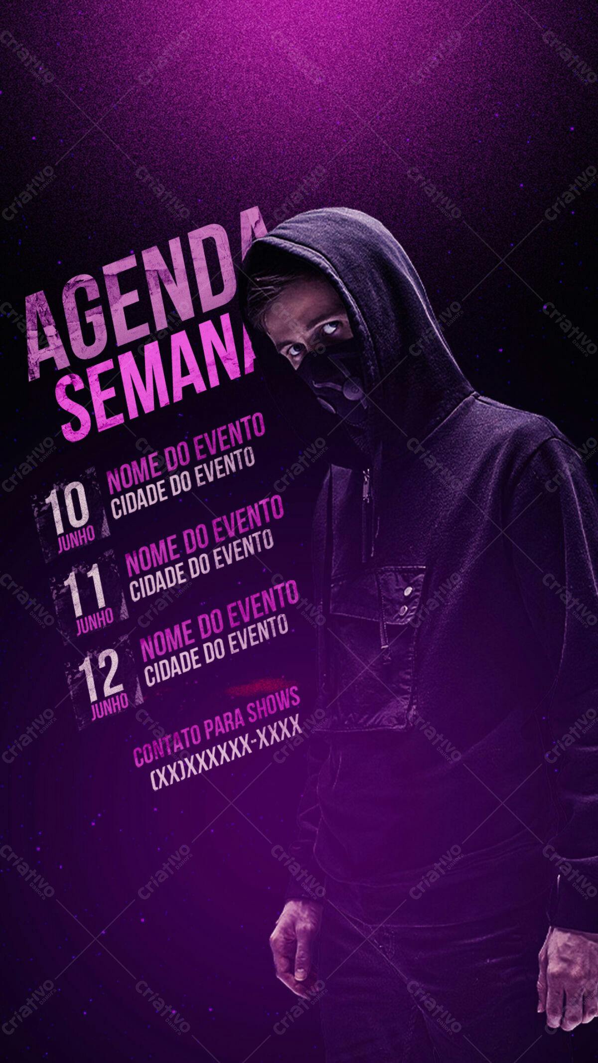 Flyer para Agenda Semanal de Shows PSD Editável