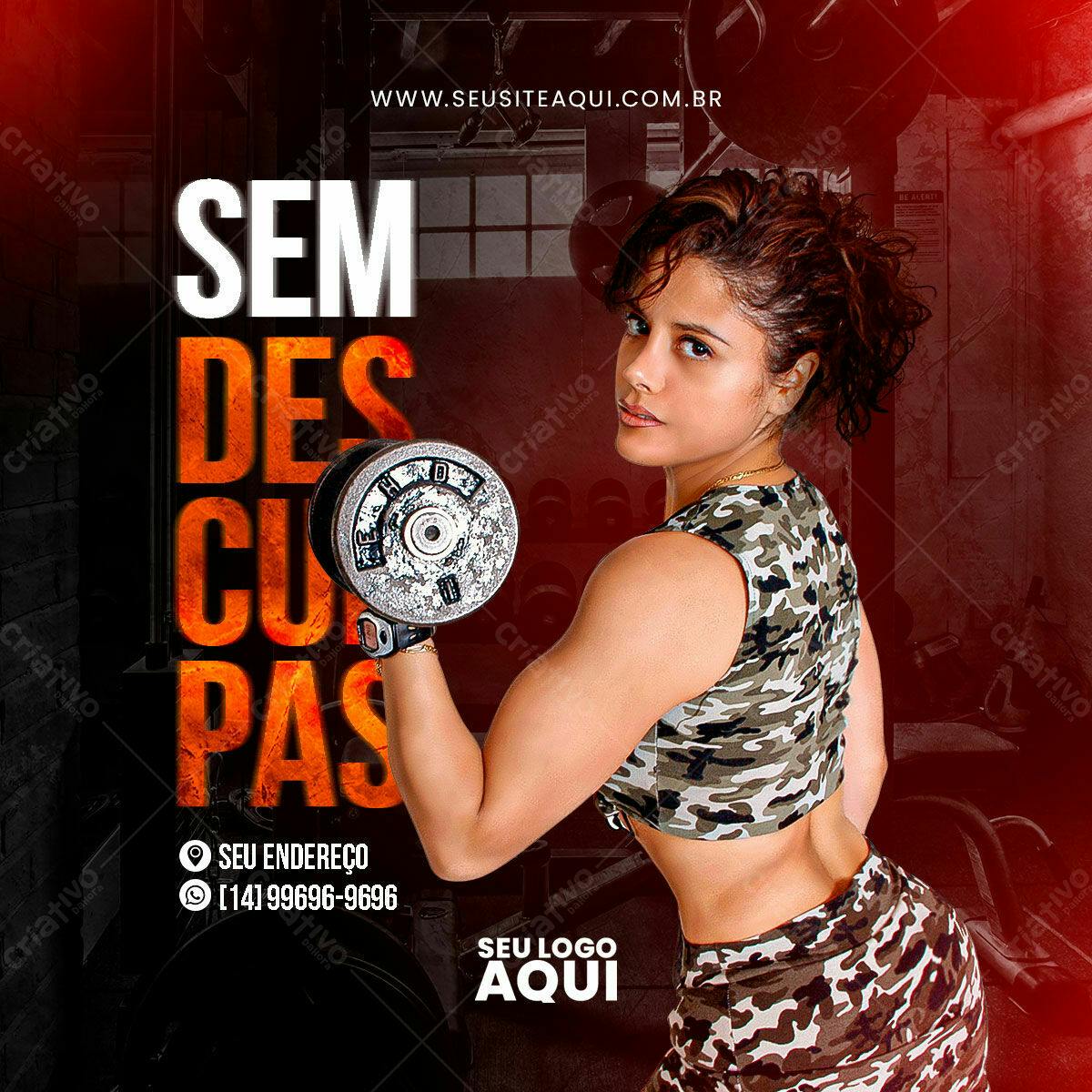 Flyer Academia Feminina PSD Editável