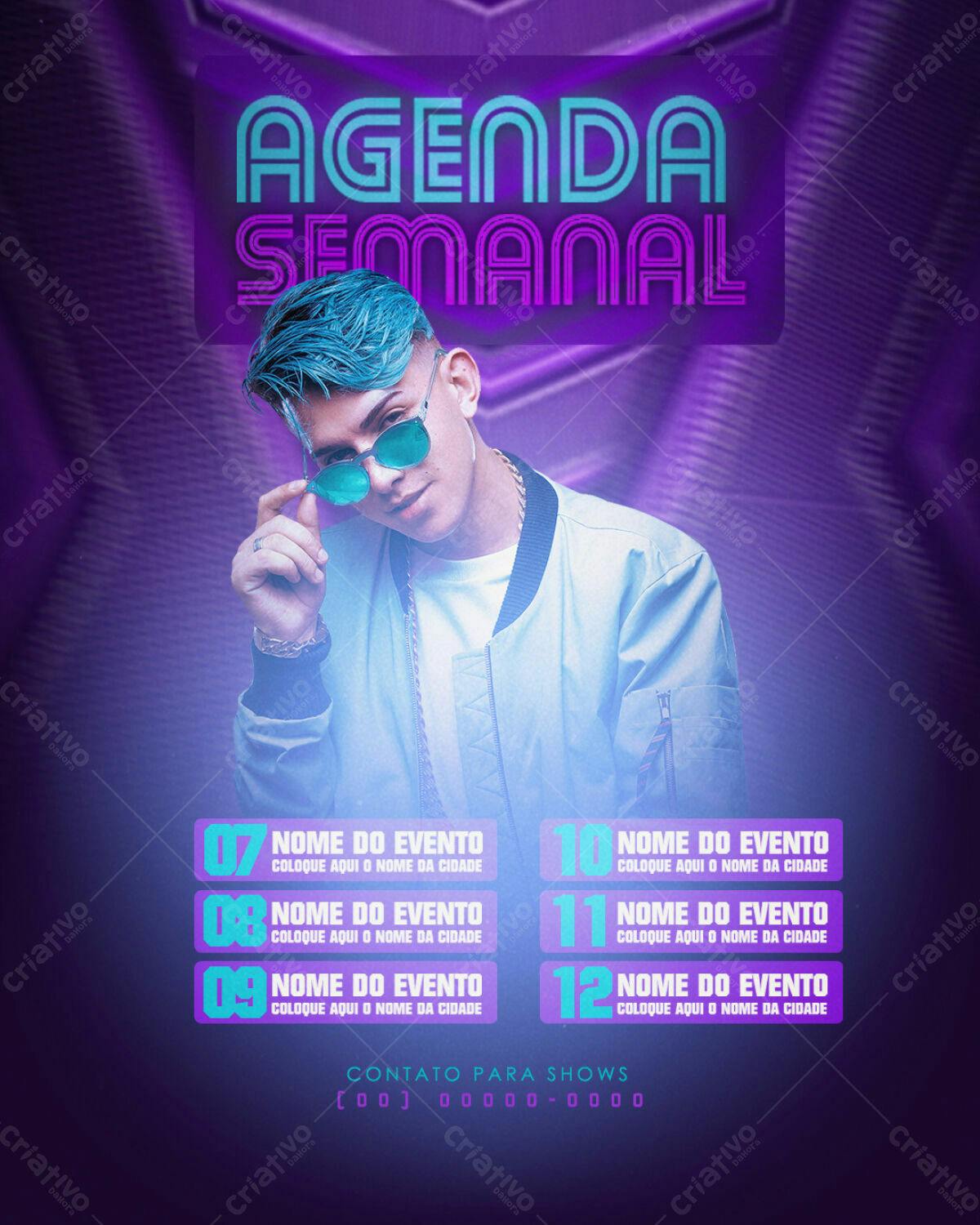 Flyer Agenda Semanal PSD Editável