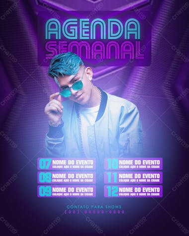 75 flyers para artistas e eventos agenda semanal feed