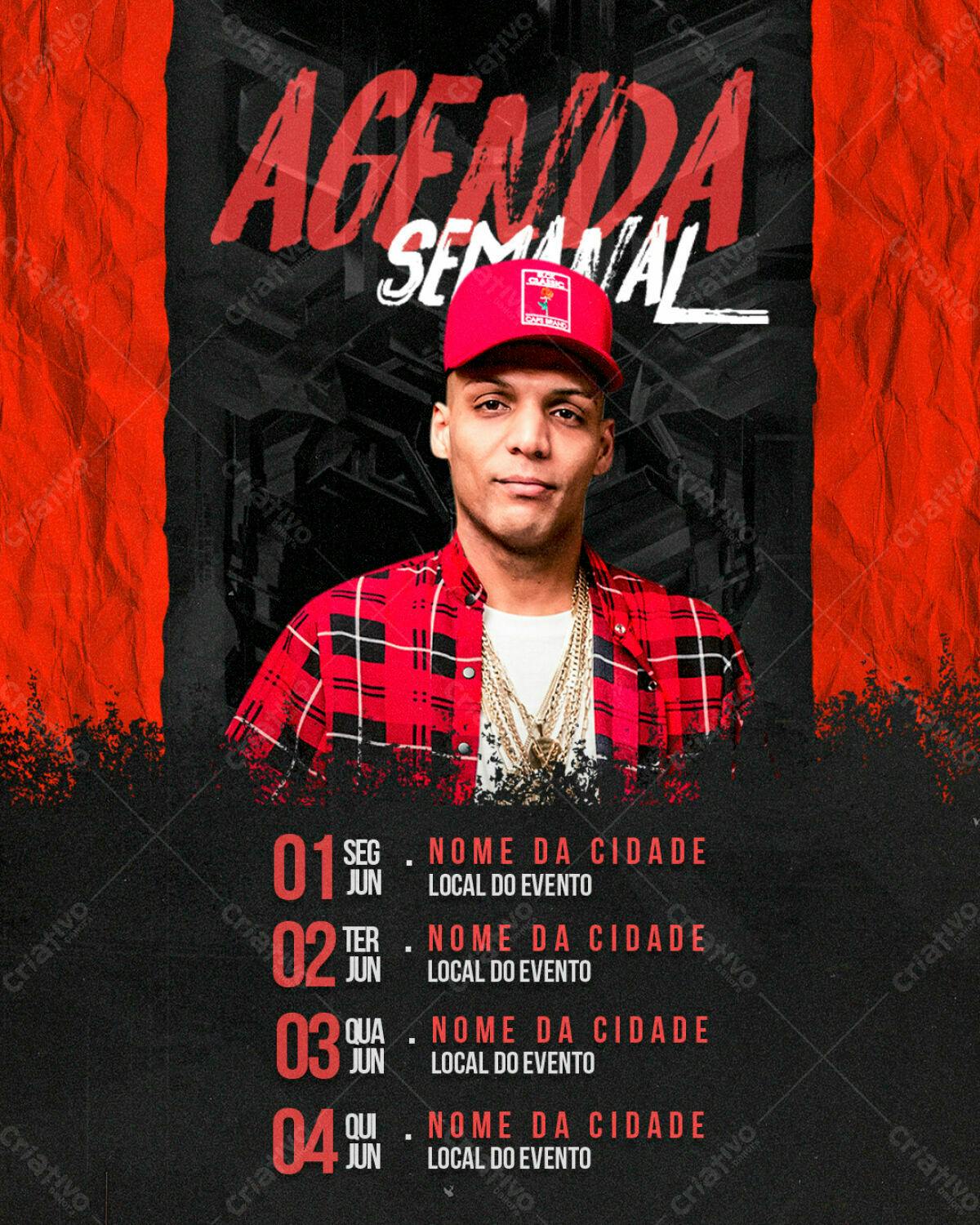 Flyer Agenda Semanal PSD Editável