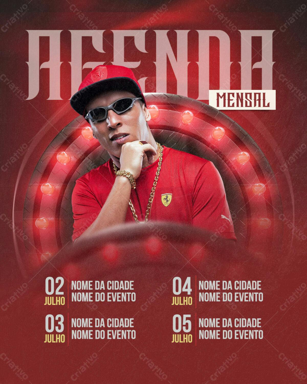 Flyer para Evento Mensal de Música PSD Editável