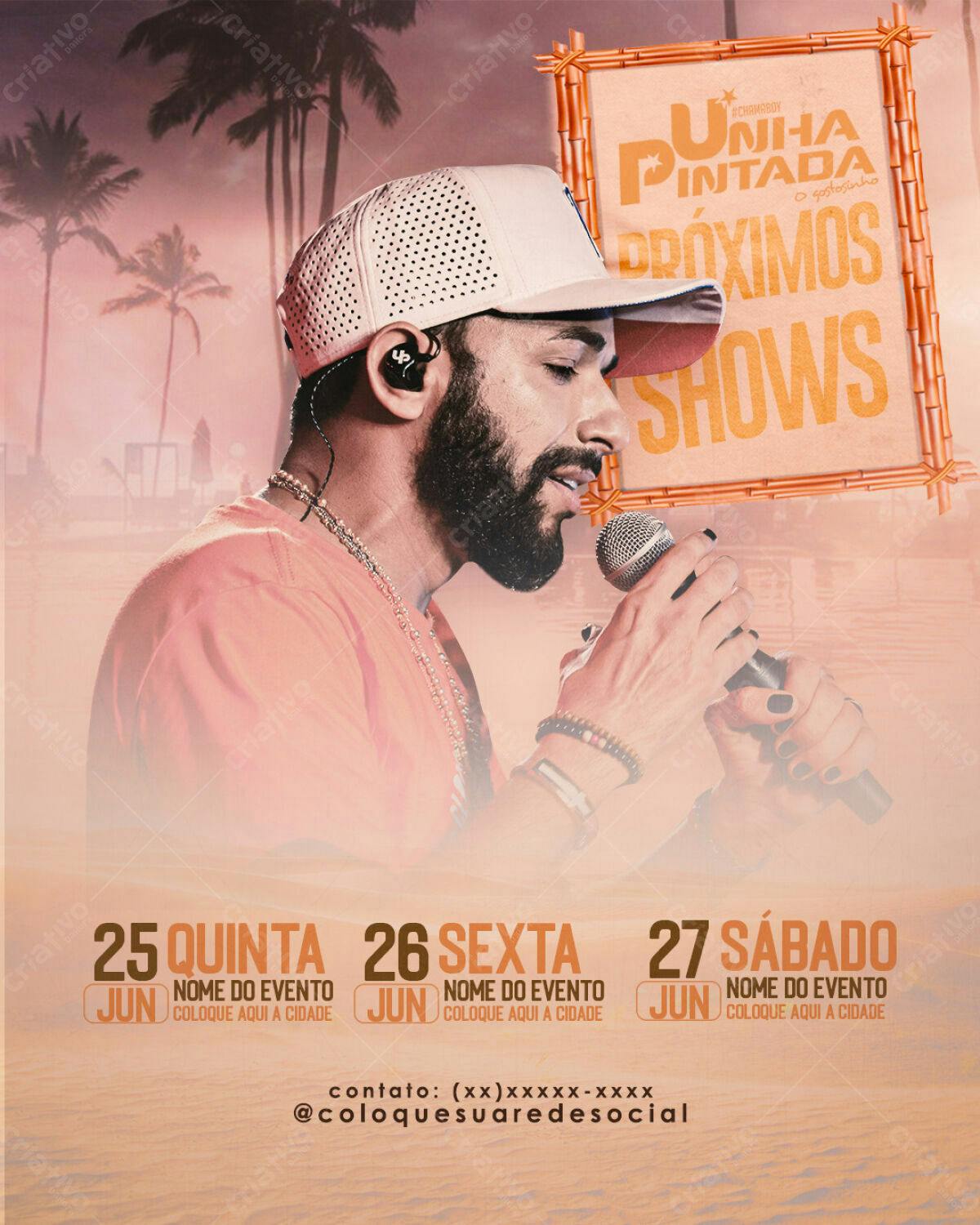 Flyer para Shows Punha Pintada PSD Editável