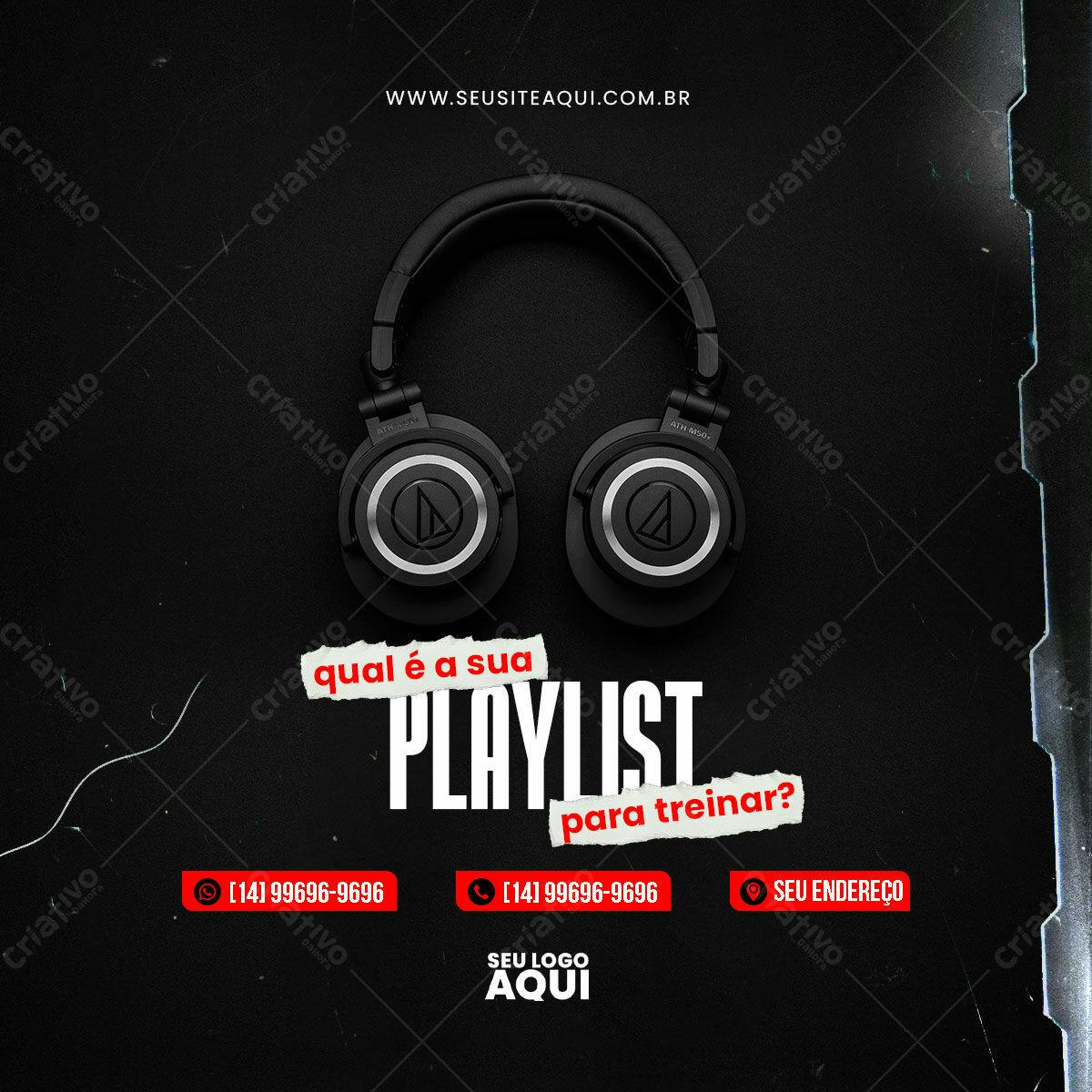 Post para Academia Música PSD Editável