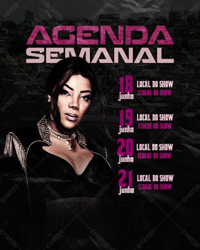 87 Flyers Para Artistas E Eventos Agenda Semanal Feed
