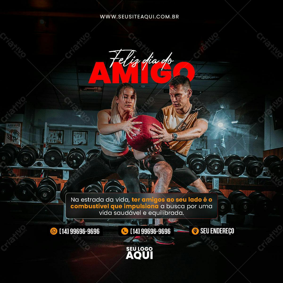 Postagem Dia do Amigo Academia PSD Editável