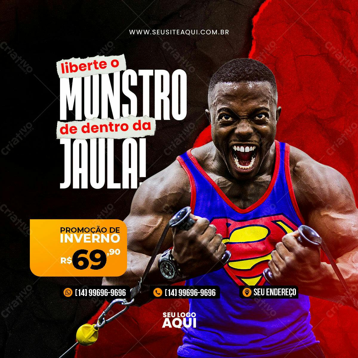 Flyer Academia Promoção Inverno PSD Editável