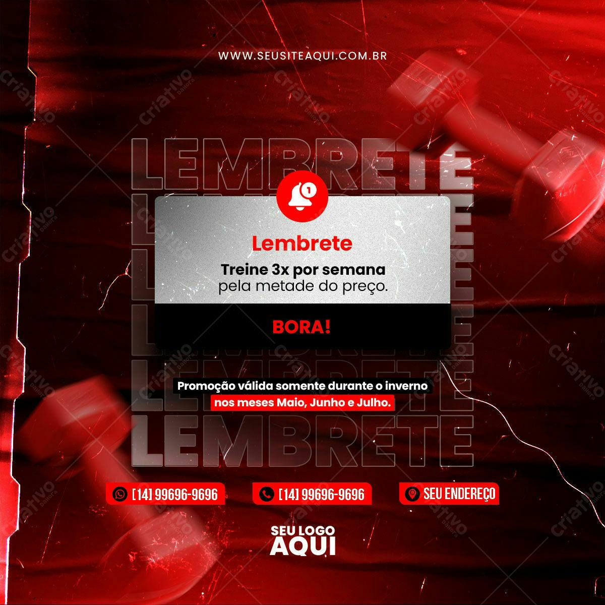 Flyer Promoção Academia Inverno PSD Editável