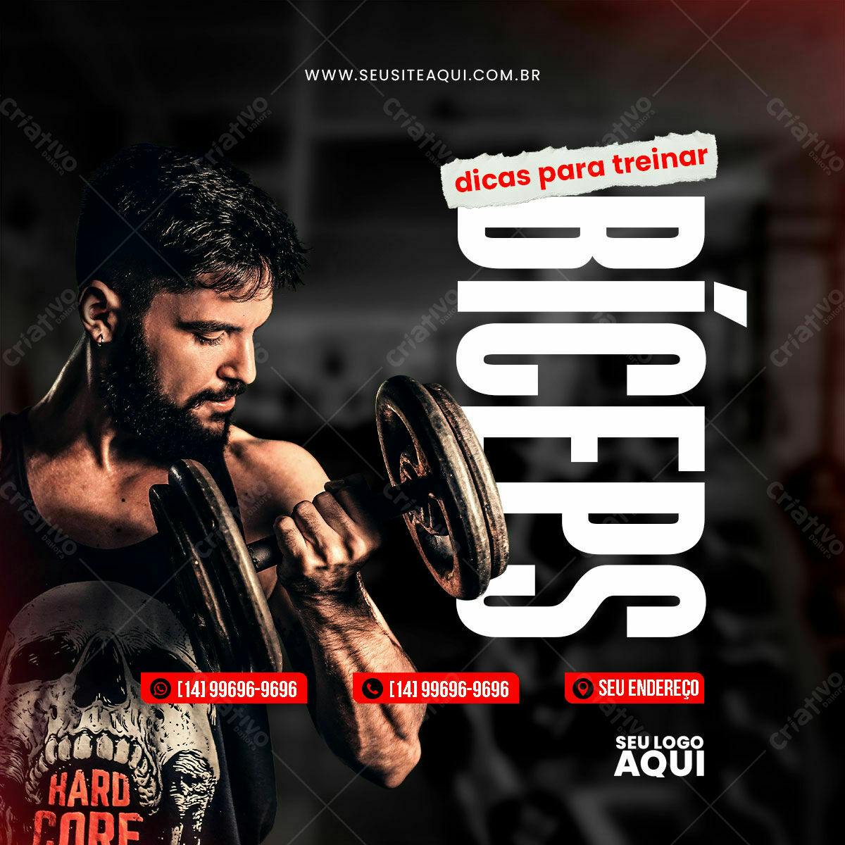 Flyer Treino Bíceps PSD Editável