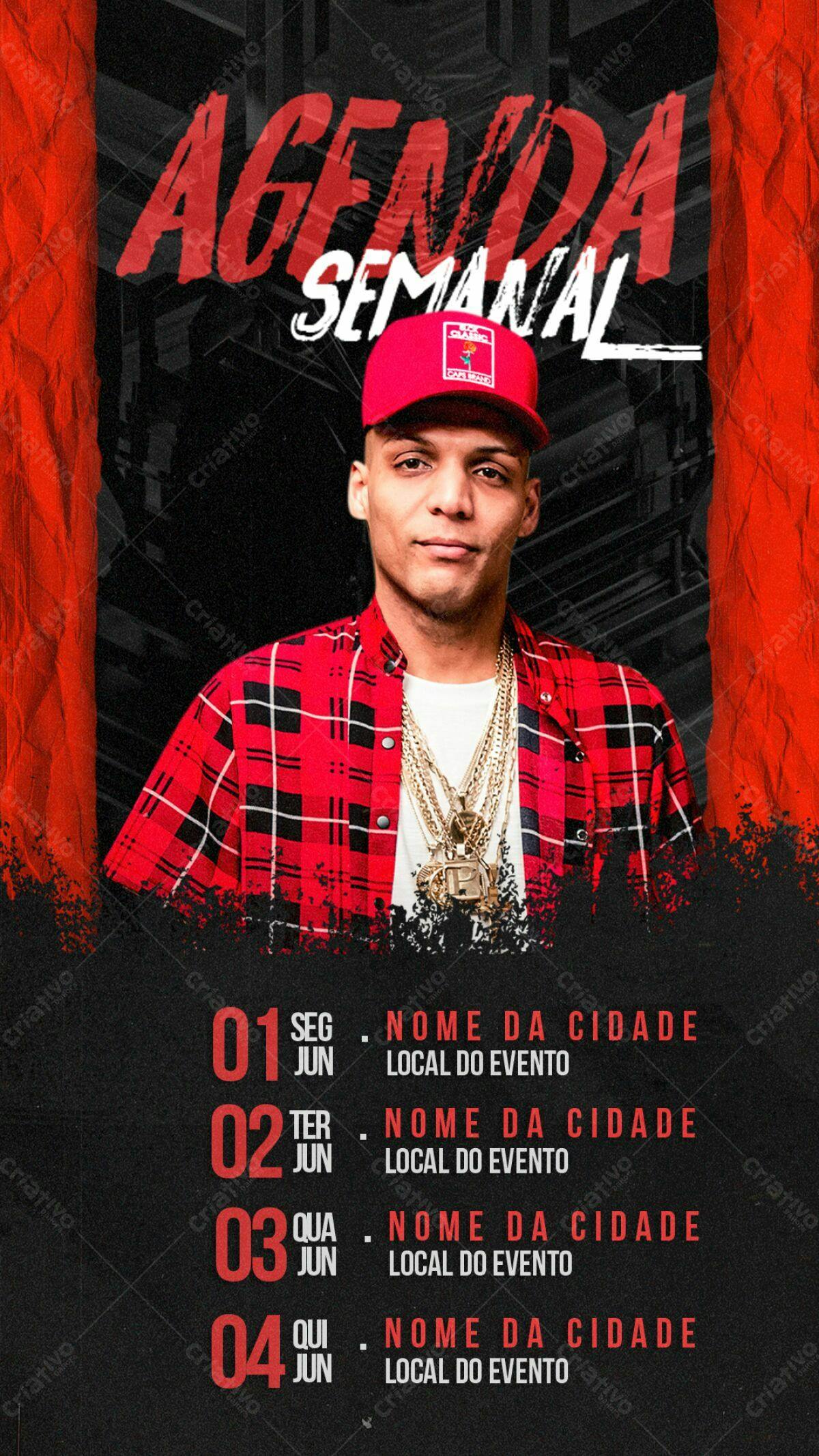 Flyer Agenda Semanal PSD Editável