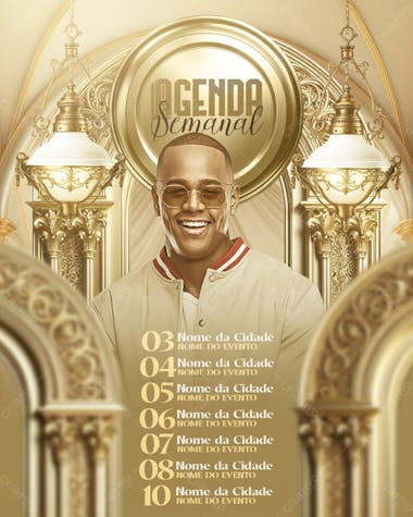 06 flyers para artistas e eventos agenda semanal feed