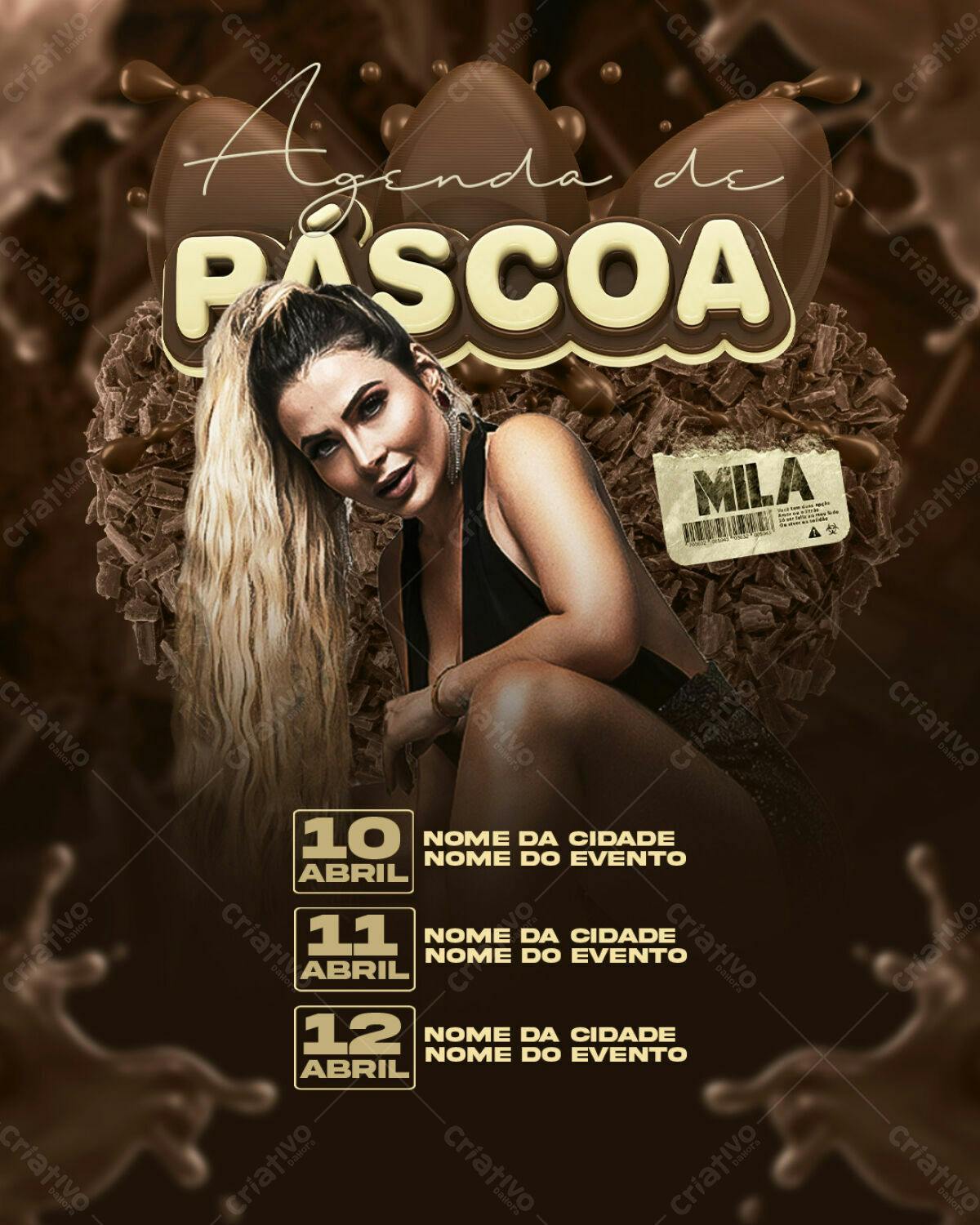 Flyer Agenda de Páscoa PSD Editável