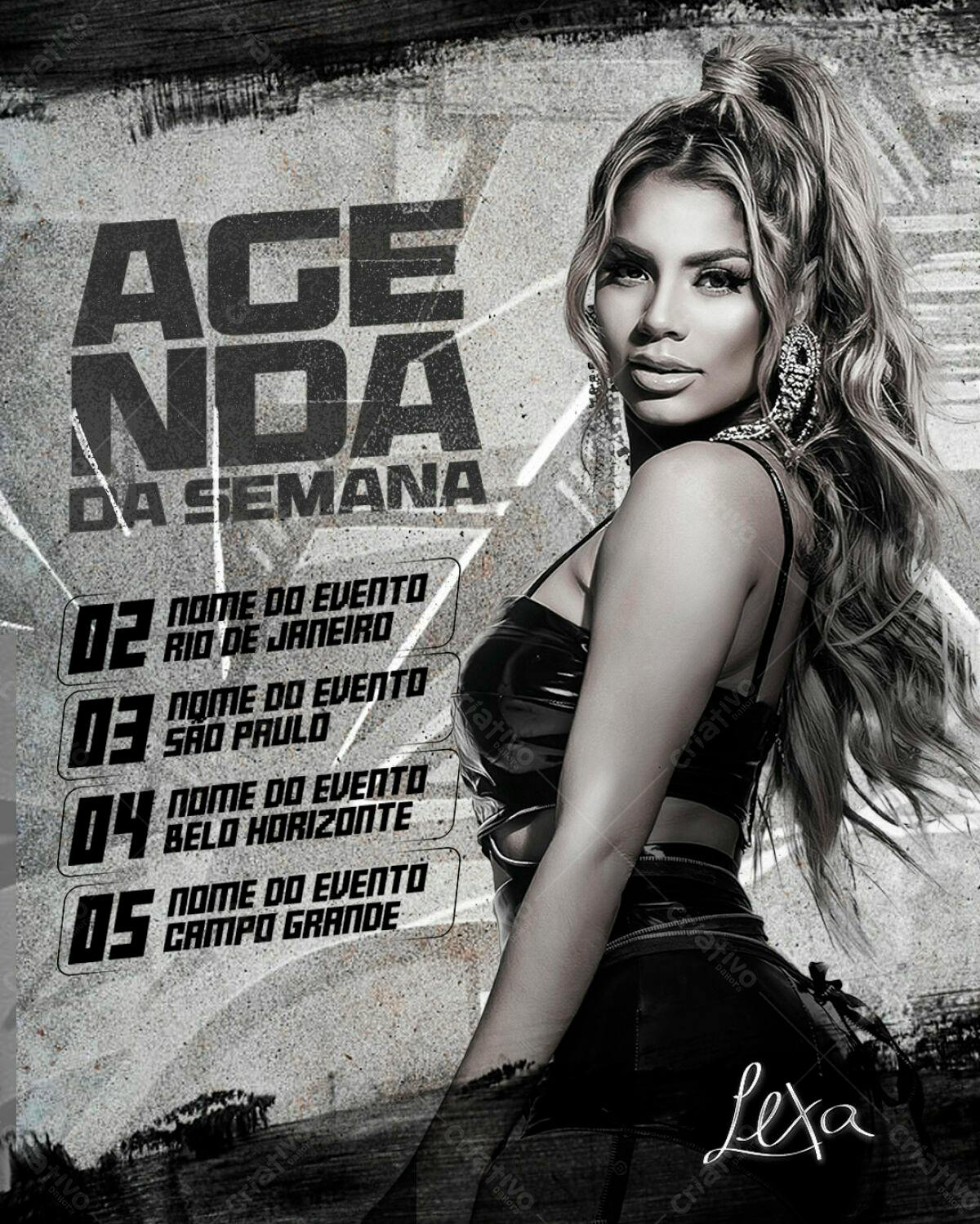 Flyer Agenda da Semana com Lexa PSD Editável