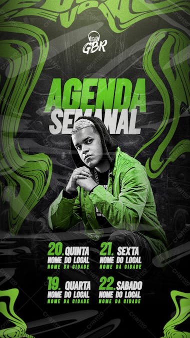 10 flyers para artistas e eventos agenda semanal story