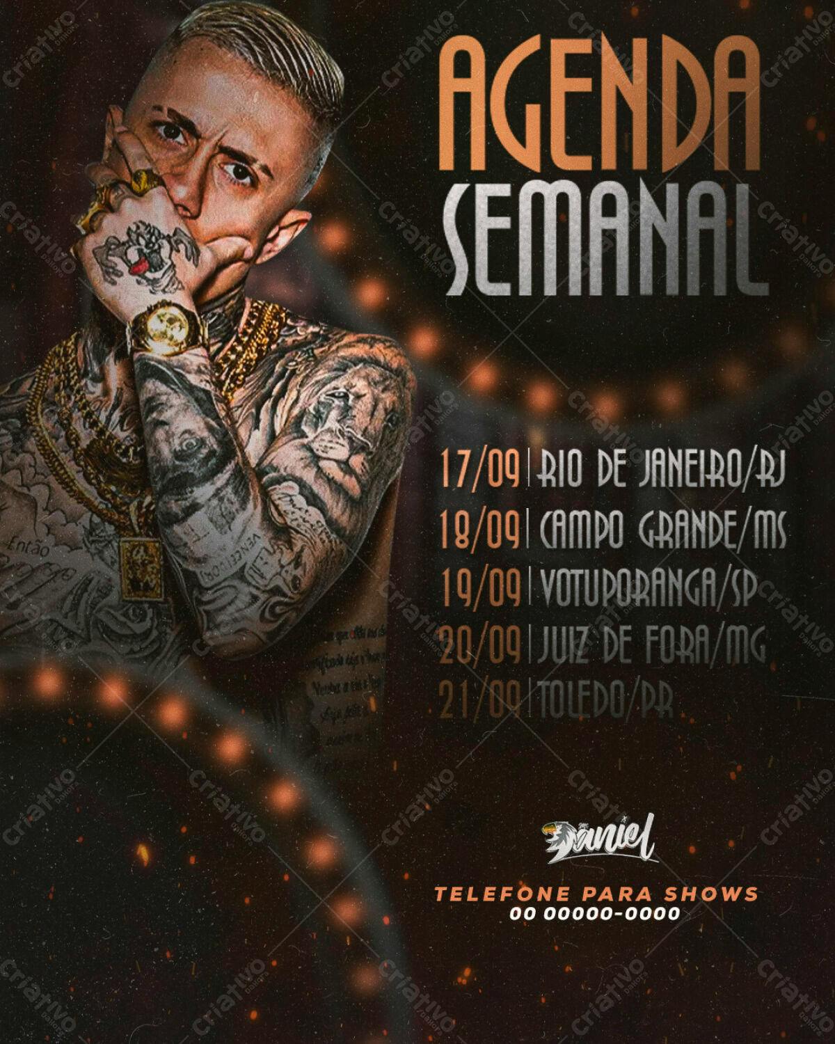 Flyer Agenda Semanal Cantor PSD Editável