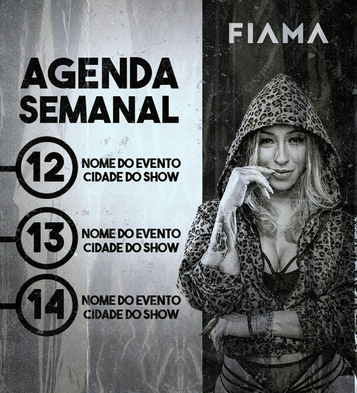 Agenda Semanal para Shows PSD Editável