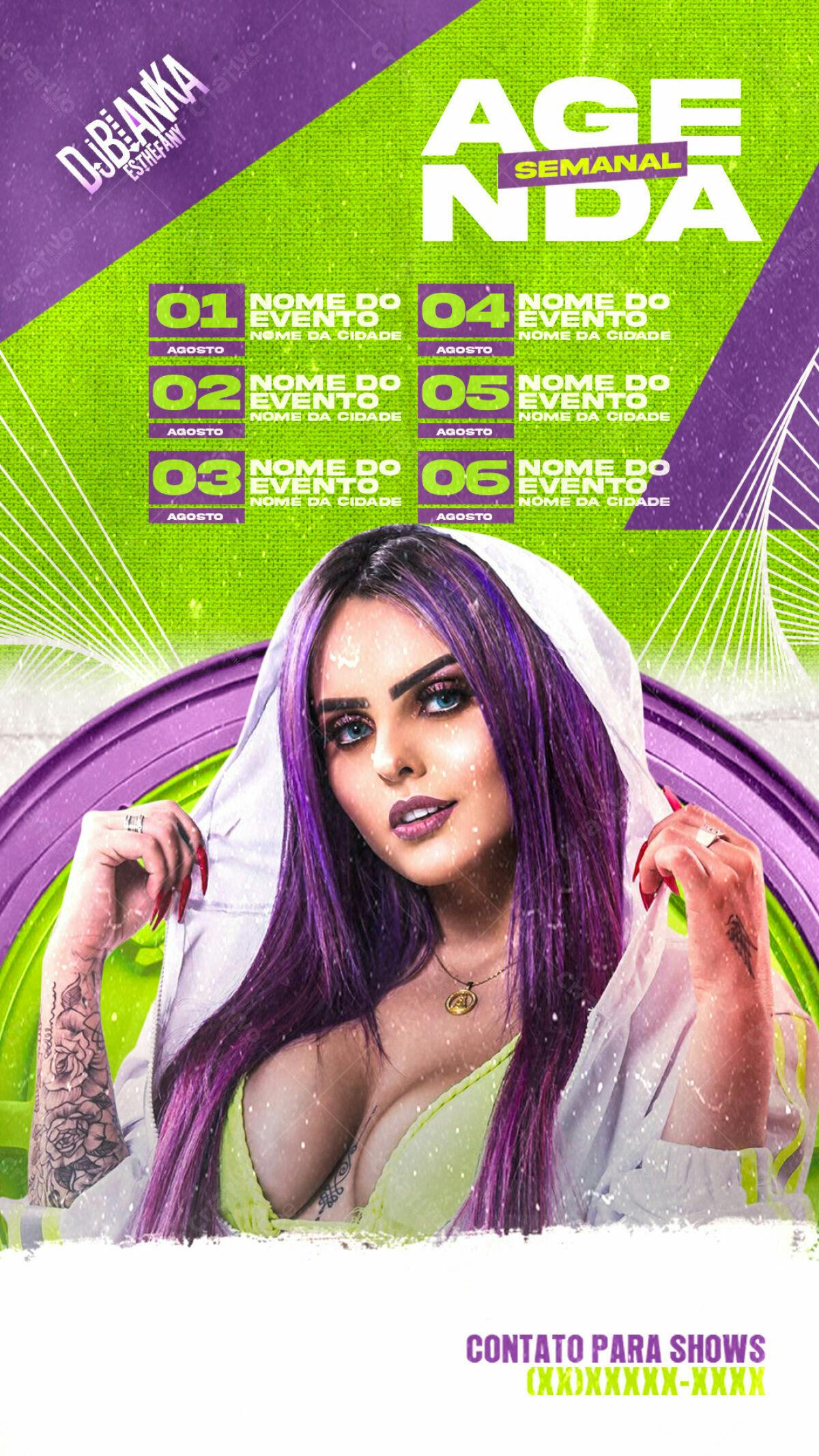 Flyer Agenda Semanal DJ Banca PSD Editável