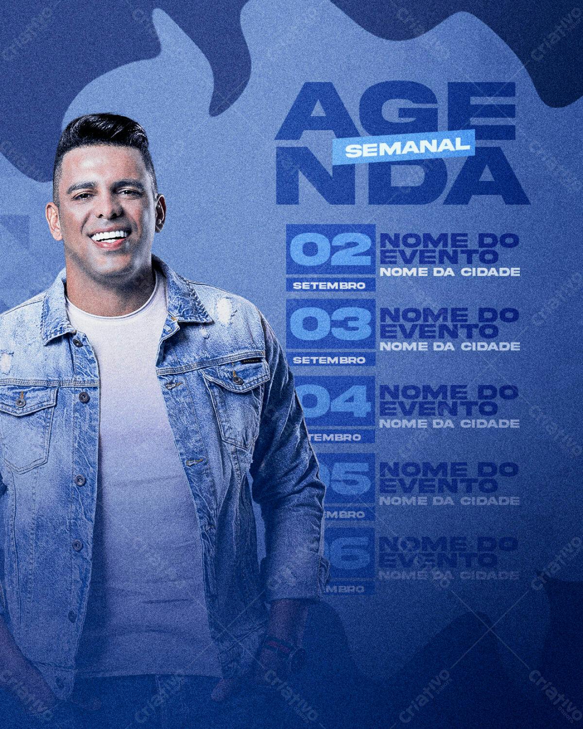 Flyer Agenda Semanal PSD Editável