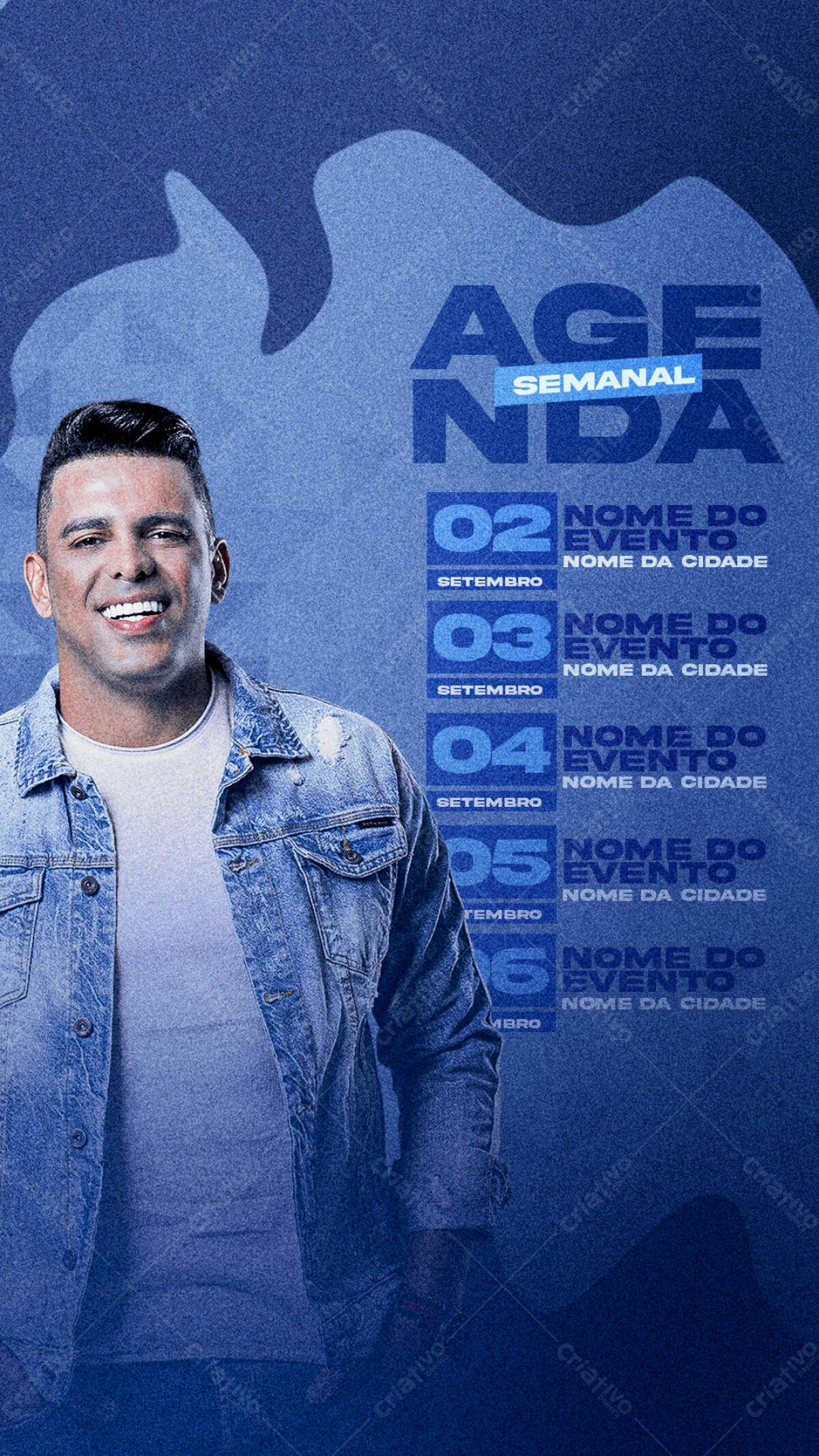 Flyer Agenda Semanal PSD Editável