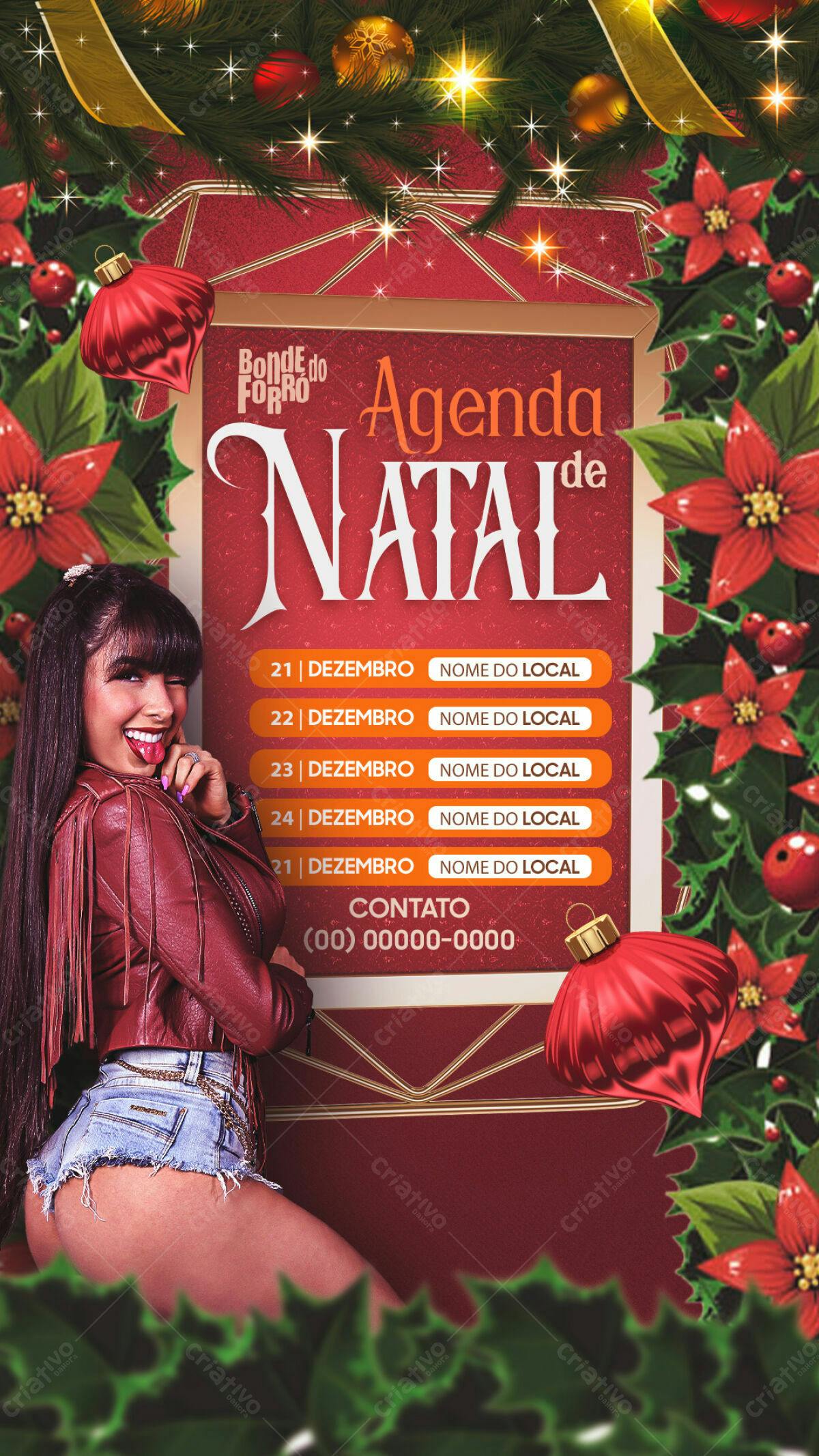 Flyer Agenda de Natal PSD Editável
