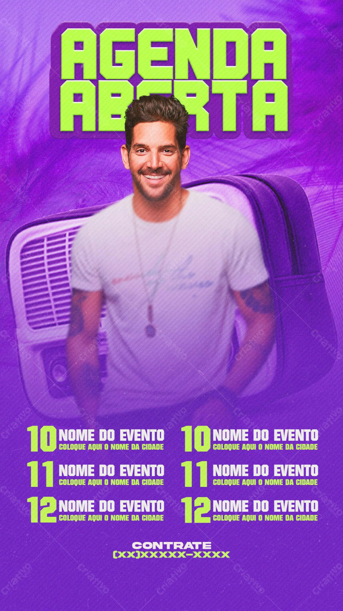 Flyer para Evento com Agenda Aberta PSD Editável