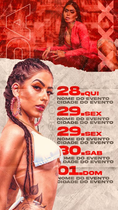 02 flyers para artistas e eventos agenda semanal story