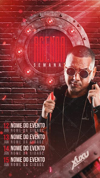 04 flyers para artistas e eventos agenda semanal story