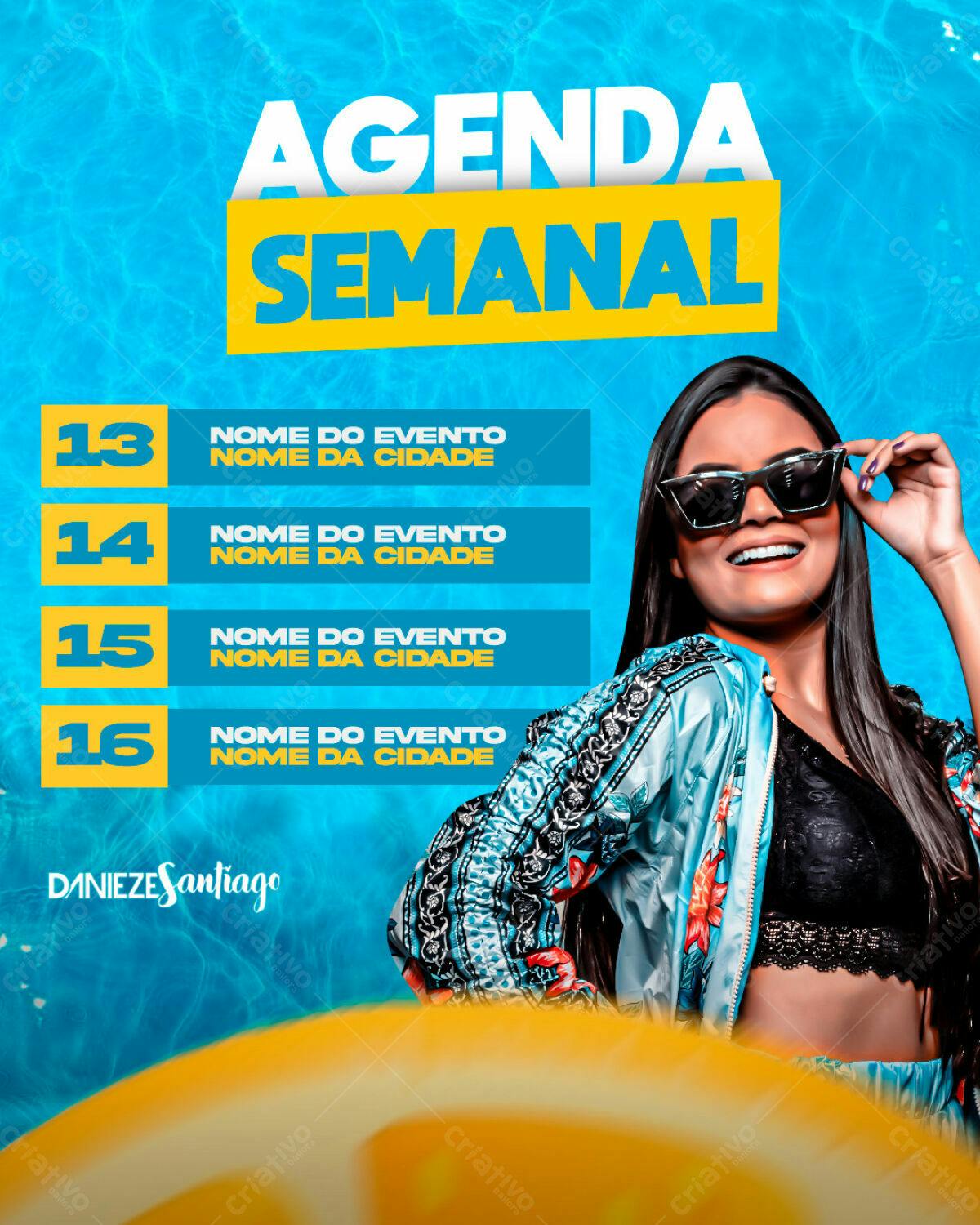 Flyer Agenda Semanal PSD Editável