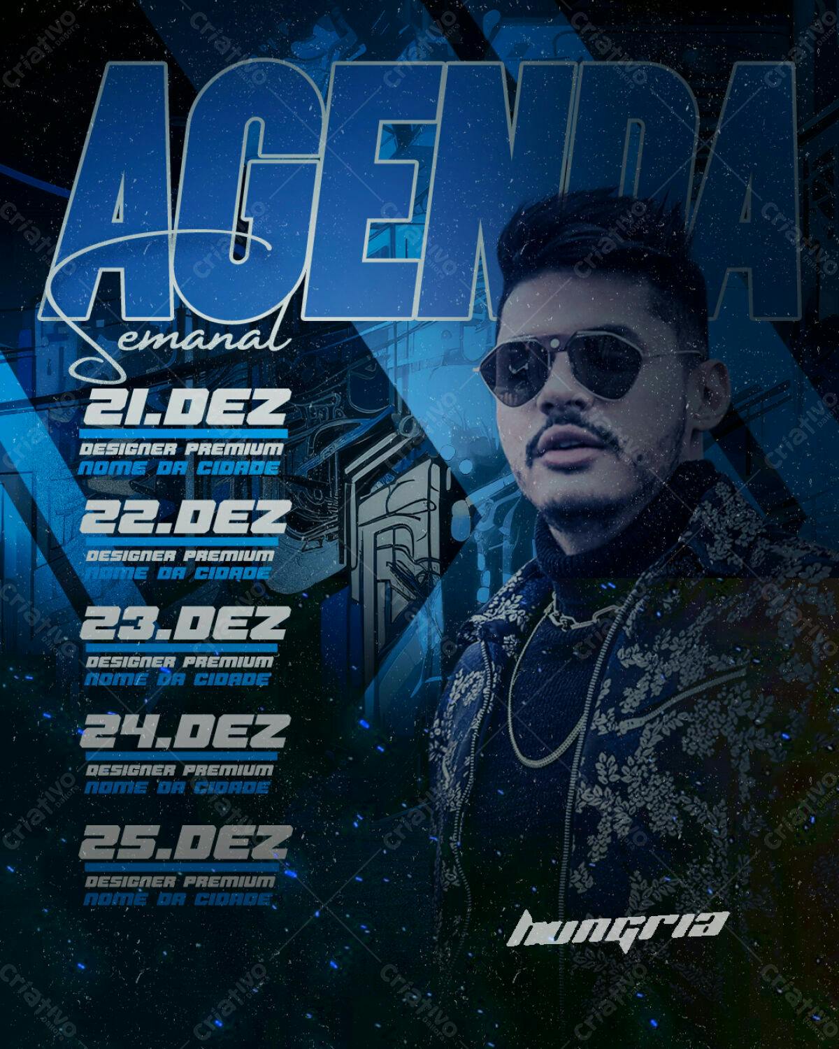 Flyer Agenda Semanal PSD Editável