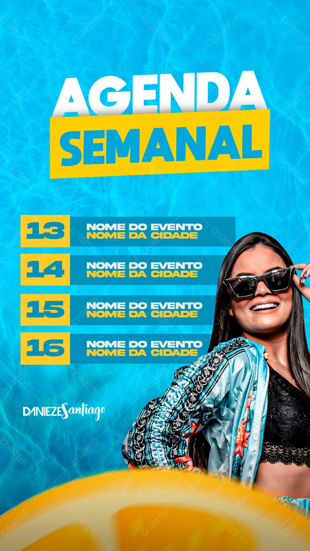Flyer Agenda Semanal PSD Editável