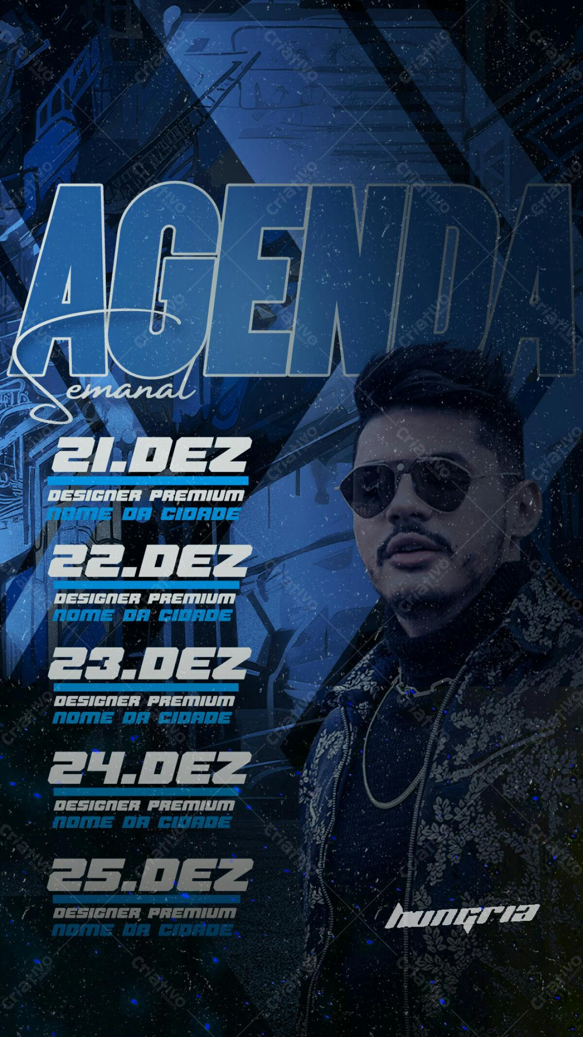 Flyer Agenda Semanal Designer Premium PSD Editável
